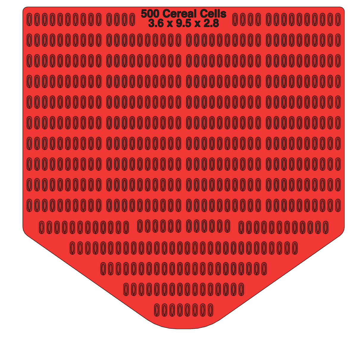 SeedSmart Large 500 Cell Cereal Insert - 3.6 x 9.5 x 2.8 - Red
