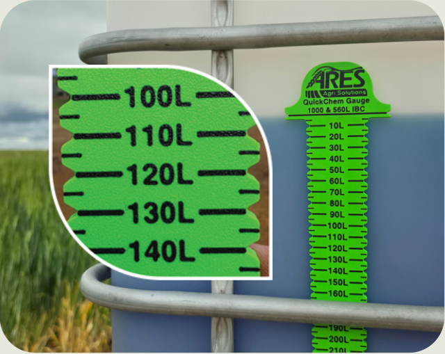 Read down the gauge to the volume to remove, for example 120 litres.